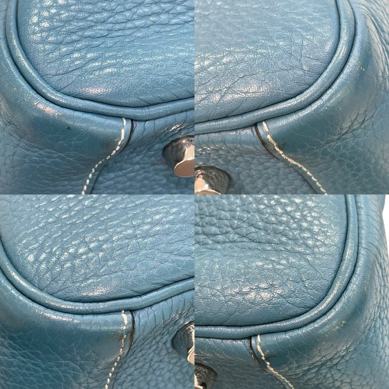 エルメス HERMES リンディ30 □Q刻印 ブルージーン×シルバー金具 トリヨンクレマンス レディース ショルダーバッグ