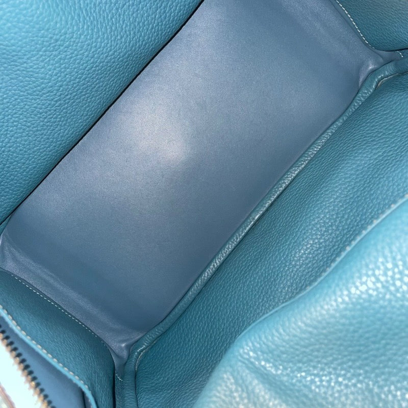 エルメス HERMES リンディ30 □Q刻印 ブルージーン×シルバー金具 トリヨンクレマンス レディース ショルダーバッグ