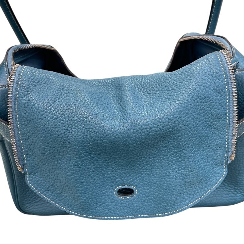 エルメス HERMES リンディ30 □Q刻印 ブルージーン×シルバー金具 トリヨンクレマンス レディース ショルダーバッグ