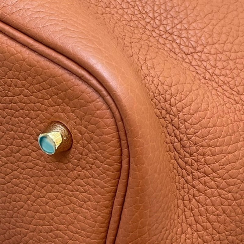 エルメス HERMES ピコタンロックMM Y刻印  ルージュクー・ゴールド×ゴールド金具 トリヨン レディース ハンドバッグ