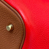 エルメス HERMES ピコタンロックMM Y刻印  ルージュクー・ゴールド×ゴールド金具 トリヨン レディース ハンドバッグ