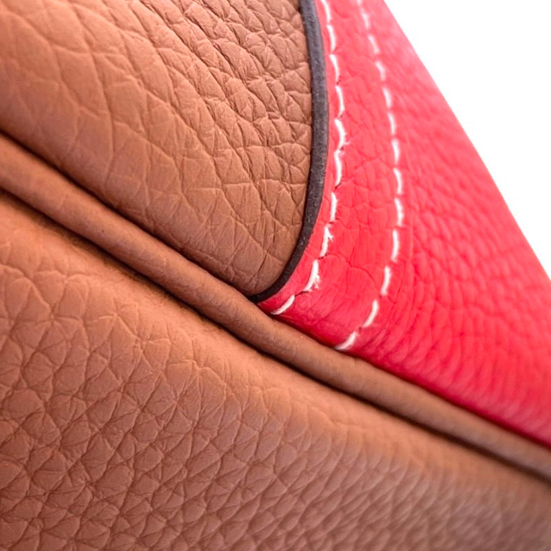 エルメス HERMES ピコタンロックMM Y刻印  ルージュクー・ゴールド×ゴールド金具 トリヨン レディース ハンドバッグ