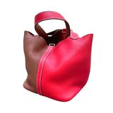 エルメス HERMES ピコタンロックMM Y刻印  ルージュクー・ゴールド×ゴールド金具 トリヨン レディース ハンドバッグ