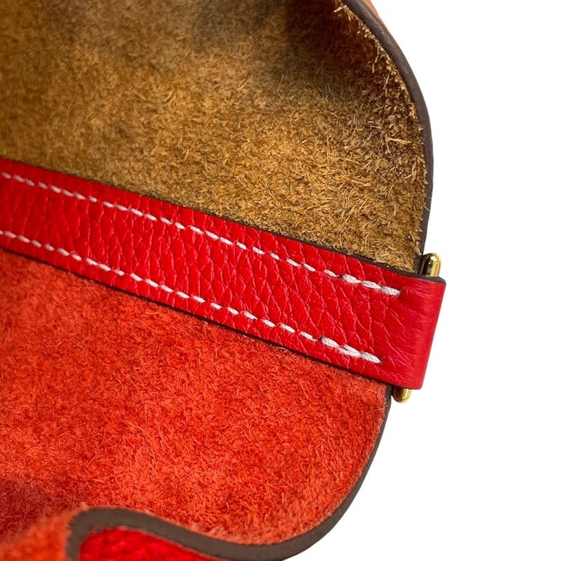 エルメス HERMES ピコタンロックMM Y刻印  ルージュクー・ゴールド×ゴールド金具 トリヨン レディース ハンドバッグ