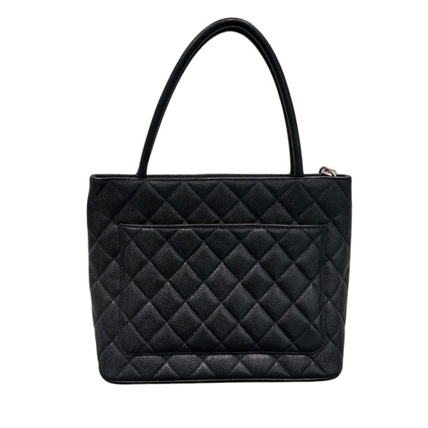 シャネル CHANEL 復刻トート A01804　6番台 ブラック×シルバー金具 キャビアスキン レディース トートバッグ