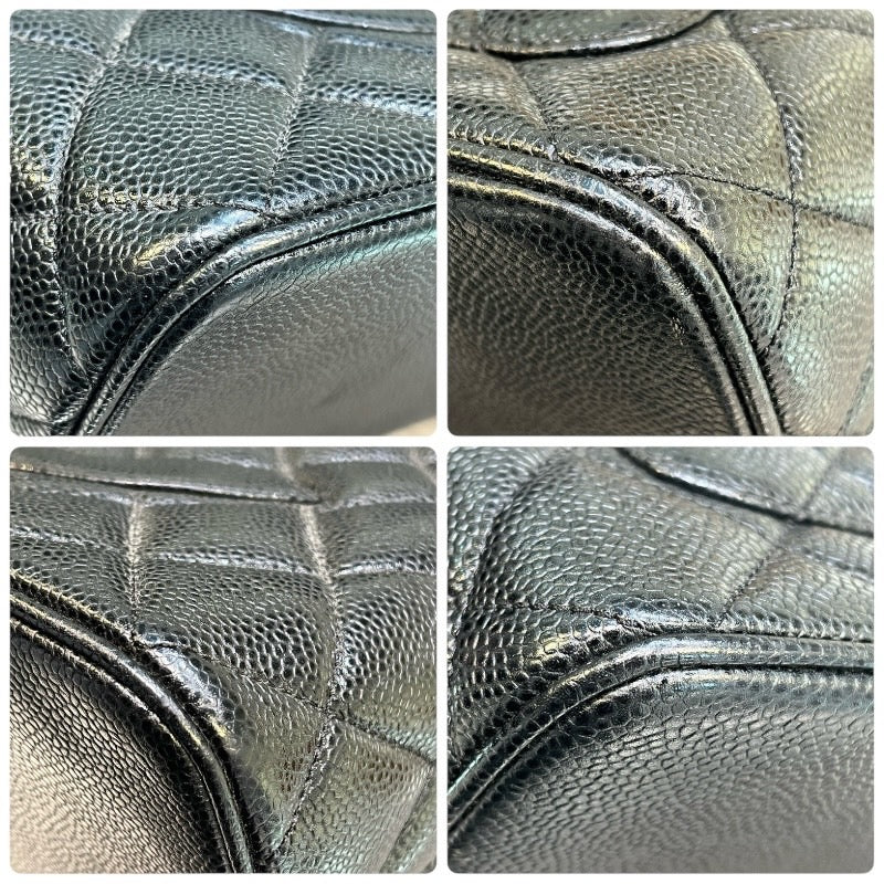 シャネル CHANEL 復刻トート A01804　6番台 ブラック×シルバー金具 キャビアスキン レディース トートバッグ