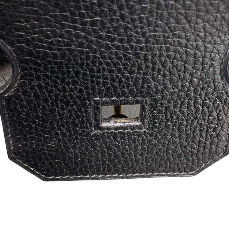 エルメス HERMES オータクロア32 〇Z刻 ブラック/ゴールド金具 アルデンヌ ユニセックス ハンドバッグ