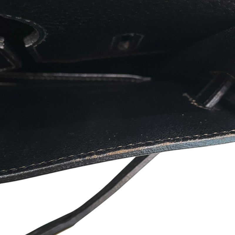エルメス HERMES オータクロア32 〇Z刻 ブラック/ゴールド金具 アルデンヌ ユニセックス ハンドバッグ