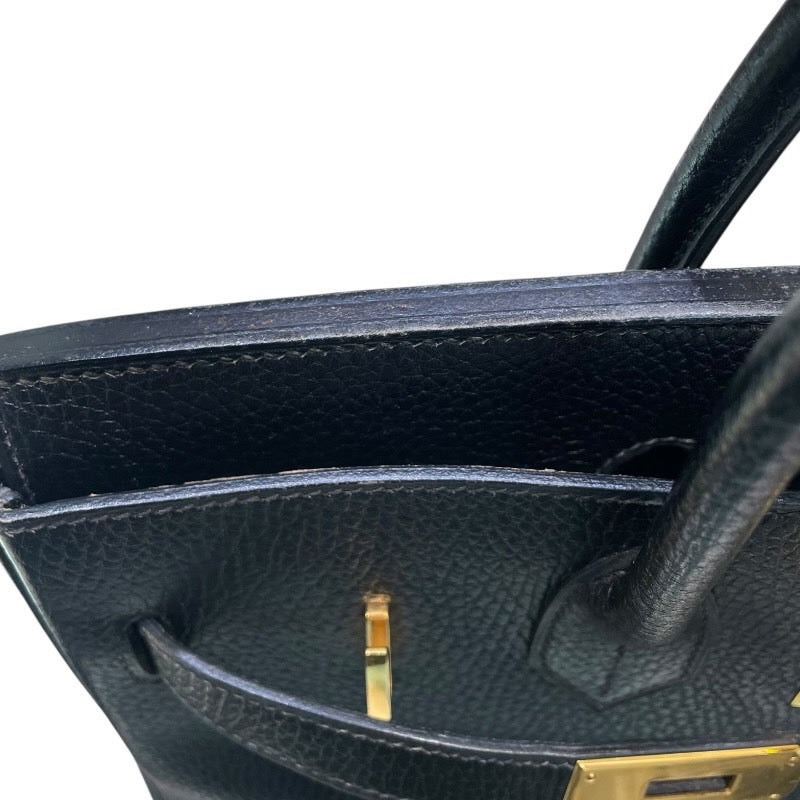 エルメス HERMES オータクロア32 〇Z刻 ブラック/ゴールド金具 アルデンヌ ユニセックス ハンドバッグ