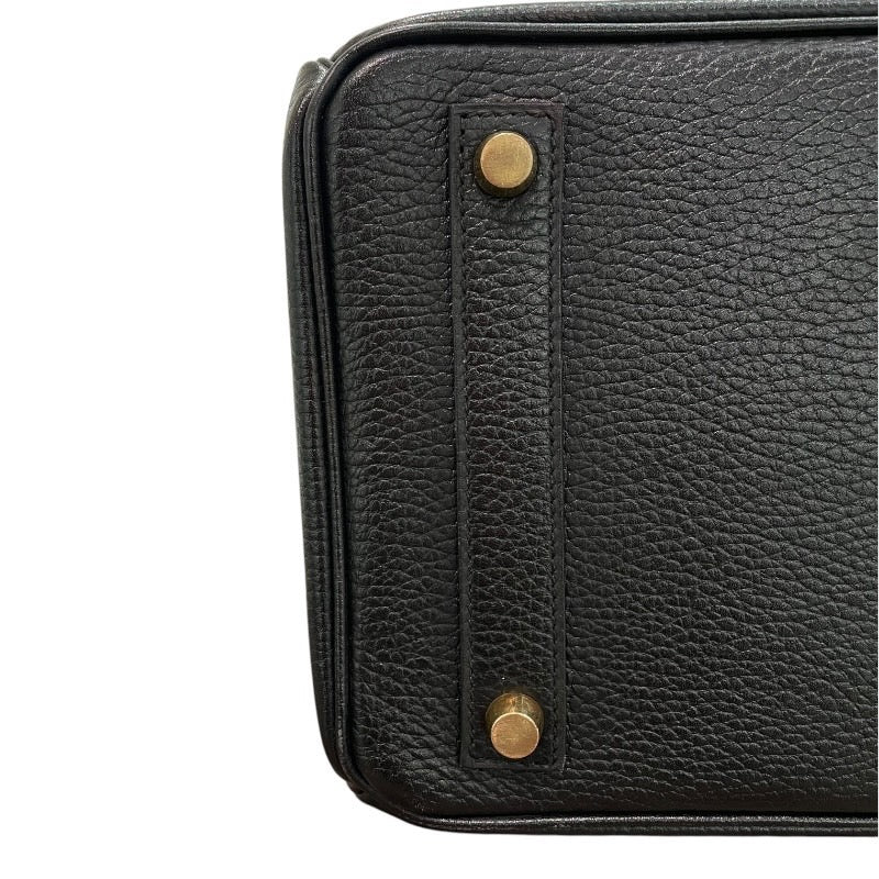エルメス HERMES オータクロア32 〇Z刻 ブラック/ゴールド金具 アルデンヌ ユニセックス ハンドバッグ