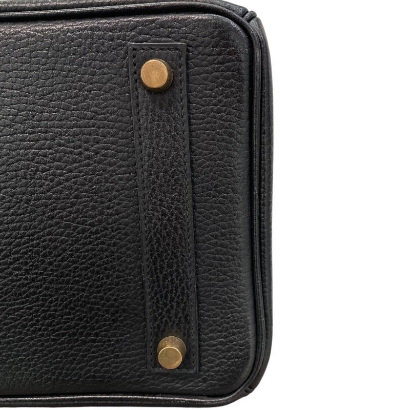 エルメス HERMES オータクロア32 〇Z刻 ブラック/ゴールド金具 アルデンヌ ユニセックス ハンドバッグ