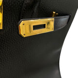 エルメス HERMES オータクロア32 〇Z刻 ブラック/ゴールド金具 アルデンヌ ユニセックス ハンドバッグ
