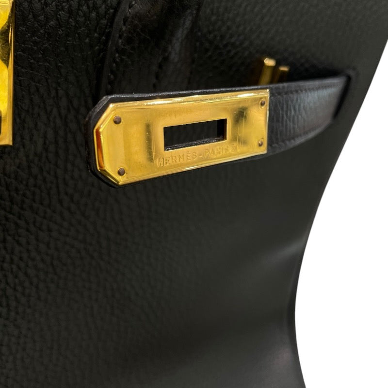 エルメス HERMES オータクロア32 〇Z刻 ブラック/ゴールド金具 アルデンヌ ユニセックス ハンドバッグ