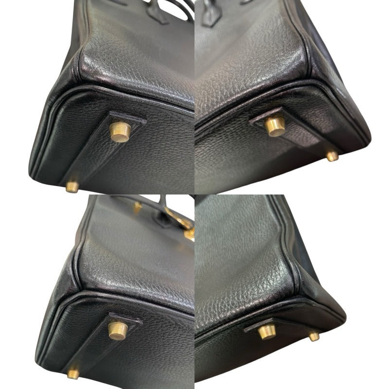 エルメス HERMES オータクロア32 〇Z刻 ブラック/ゴールド金具 アルデンヌ ユニセックス ハンドバッグ