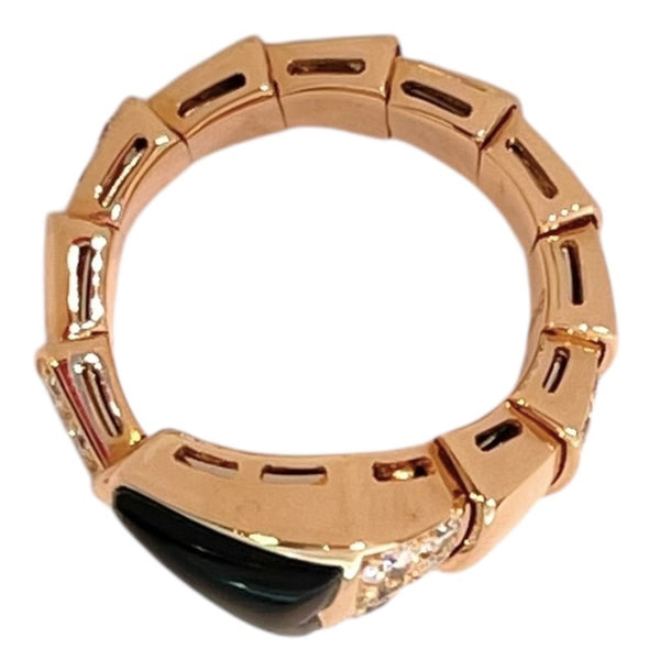 ブルガリ BVLGARI セルペンティヴァイパーリング 750PG/ダイヤモンド/オニキス ジュエリー
