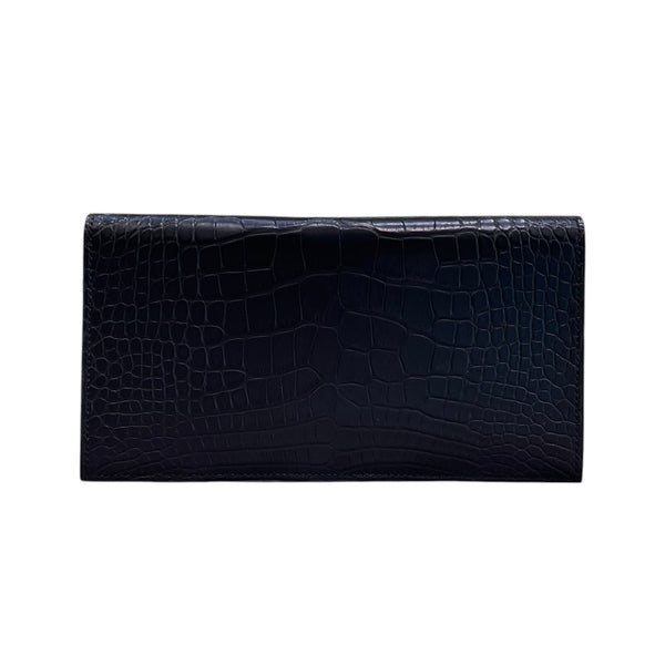 エルメス HERMES MC2・フレミング U刻印 ブラック アリゲーターマット レディース 長財布