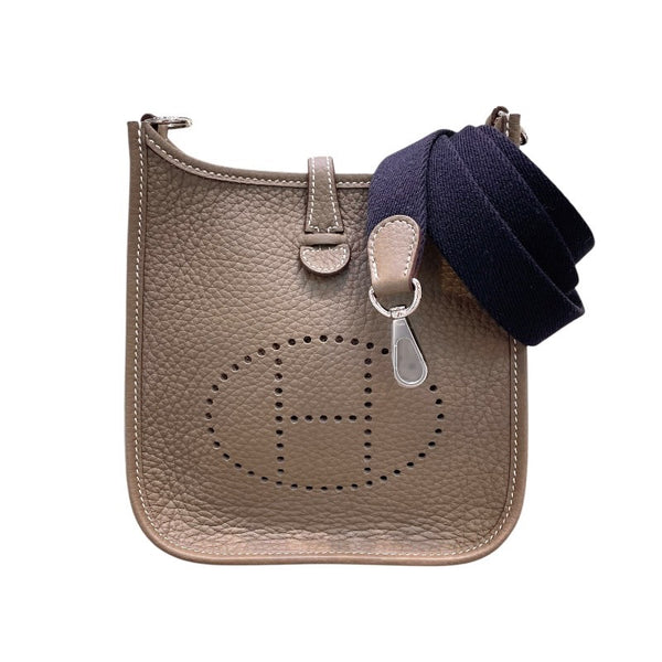 エルメス HERMES エヴリンTPM W刻 エトゥープ x シルバー金具 トリヨン ユニセックス ショルダーバッグ