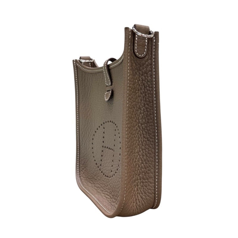 エルメス HERMES エヴリンTPM W刻 エトゥープ x シルバー金具 トリヨン ユニセックス ショルダーバッグ