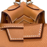 エルメス HERMES ケリー28 外縫い B刻印 ブラウン×シルバー金具 ヴォーエプソン レディース ハンドバッグ