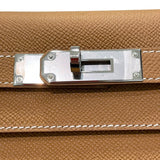 エルメス HERMES ケリー28 外縫い B刻印 ブラウン×シルバー金具 ヴォーエプソン レディース ハンドバッグ