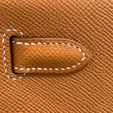 エルメス HERMES ケリー28 外縫い B刻印 ブラウン×シルバー金具 ヴォーエプソン レディース ハンドバッグ