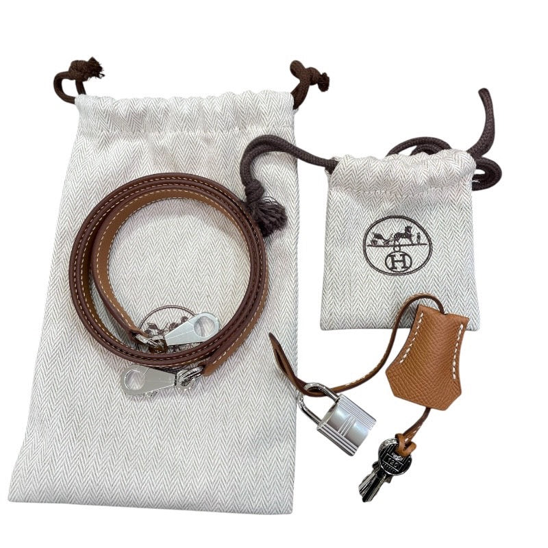 エルメス HERMES ケリー28 外縫い B刻印 ブラウン×シルバー金具 ヴォーエプソン レディース ハンドバッグ