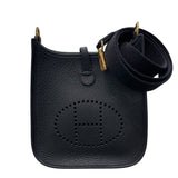 エルメス HERMES エヴリンTPM W刻 ブラック×GD金具 トリヨン ユニセックス ショルダーバッグ