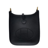 エルメス HERMES エヴリンTPM W刻 ブラック×GD金具 トリヨン ユニセックス ショルダーバッグ