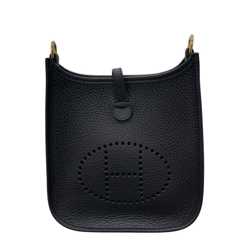 エルメス HERMES エヴリンTPM W刻 ブラック×GD金具 トリヨン ユニセックス ショルダーバッグ