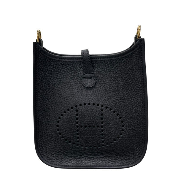 エルメス HERMES エヴリンTPM W刻 ブラック×GD金具 トリヨン ユニセックス ショルダーバッグ