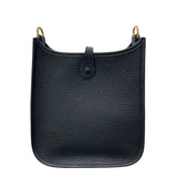 エルメス HERMES エヴリンTPM W刻 ブラック×GD金具 トリヨン ユニセックス ショルダーバッグ