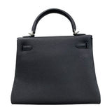 エルメス HERMES ケリー25 B刻印 ブラック×シルバー金具 トゴ レディース ハンドバッグ