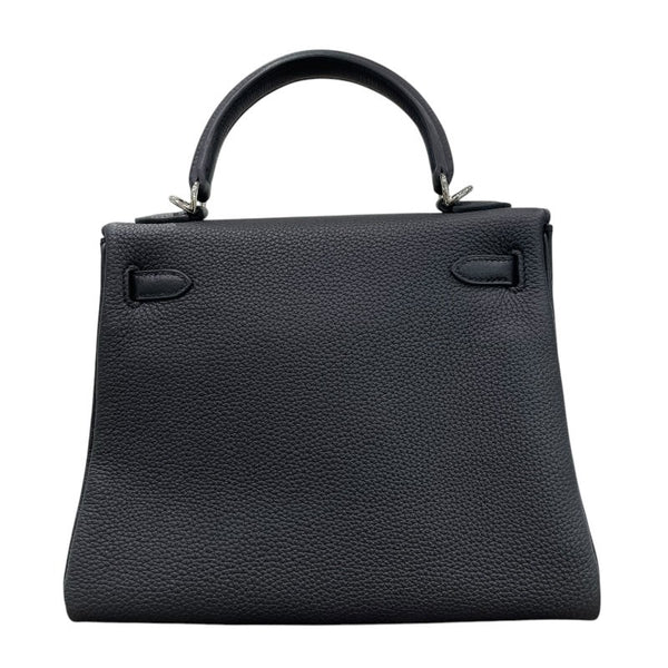 エルメス HERMES ケリー25 B刻印 ブラック×シルバー金具 トゴ レディース ハンドバッグ