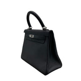 エルメス HERMES ケリー25 B刻印 ブラック×シルバー金具 トゴ レディース ハンドバッグ