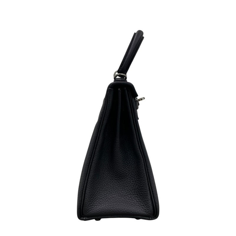エルメス HERMES ケリー25 B刻印 ブラック×シルバー金具 トゴ レディース ハンドバッグ
