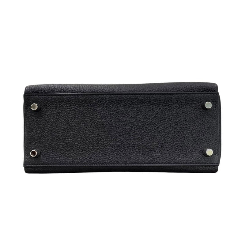 エルメス HERMES ケリー25 B刻印 ブラック×シルバー金具 トゴ レディース ハンドバッグ