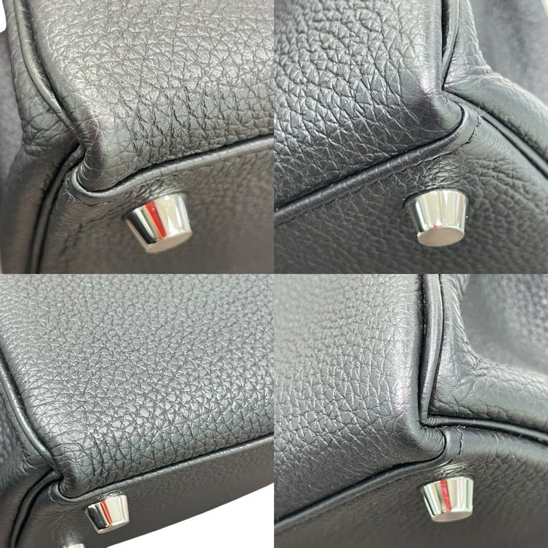 エルメス HERMES ケリー25 B刻印 ブラック×シルバー金具 トゴ レディース ハンドバッグ