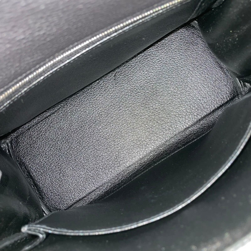 エルメス HERMES ケリー25 B刻印 ブラック×シルバー金具 トゴ レディース ハンドバッグ