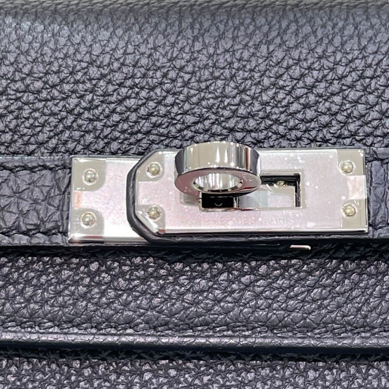 エルメス HERMES ケリー25 B刻印 ブラック×シルバー金具 トゴ レディース ハンドバッグ
