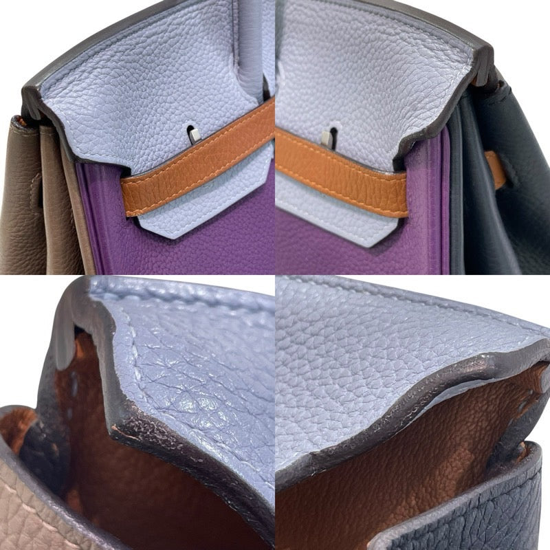 エルメス HERMES バーキン35 アルルカン □Q刻印 ウルトラバイオレット×ブルーラン×エタン×エトゥープ×ゴールド×ブルーオブスキュール×シルバー金具 トリヨンクレマンス レディース ハンドバッグ