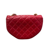 シャネル CHANEL マトラッセショルダー 0番台 レッド×ゴールド金具 ラムスキン レディース ショルダーバッグ