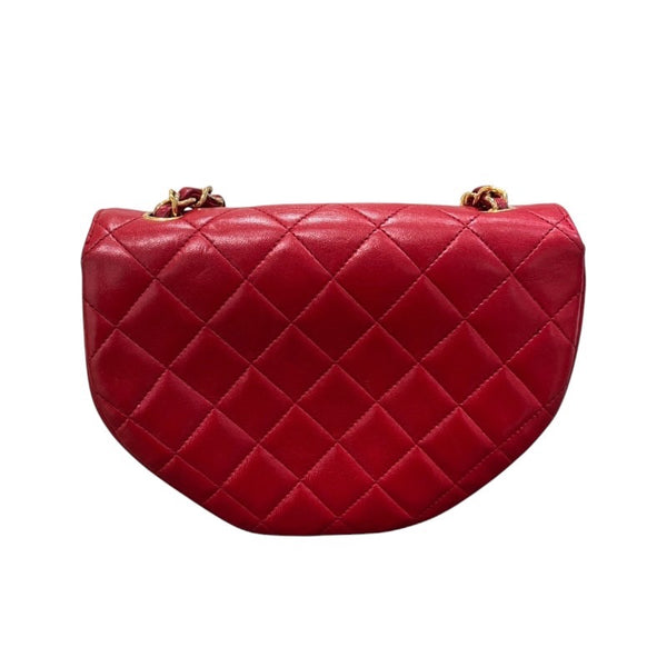 シャネル CHANEL マトラッセショルダー 0番台 レッド×ゴールド金具 ラムスキン レディース ショルダーバッグ