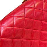 シャネル CHANEL マトラッセショルダー 0番台 レッド×ゴールド金具 ラムスキン レディース ショルダーバッグ