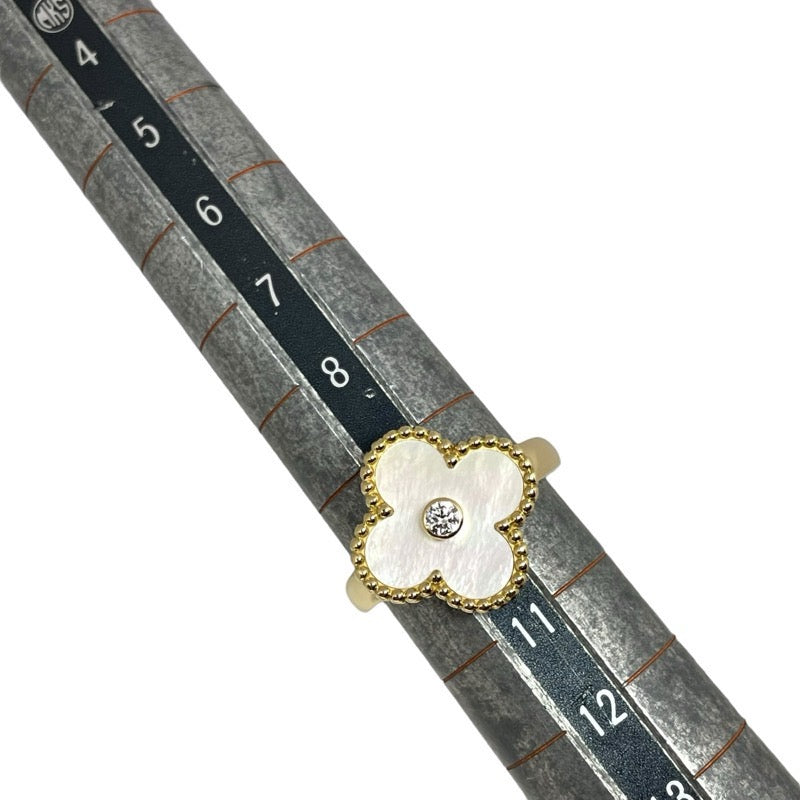 ヴァンクリーフ＆アーペル Van Cleef & Arpels ヴィンテージアルハンブラ 1Pダイヤリング MOP 750/MOP ジュエリー