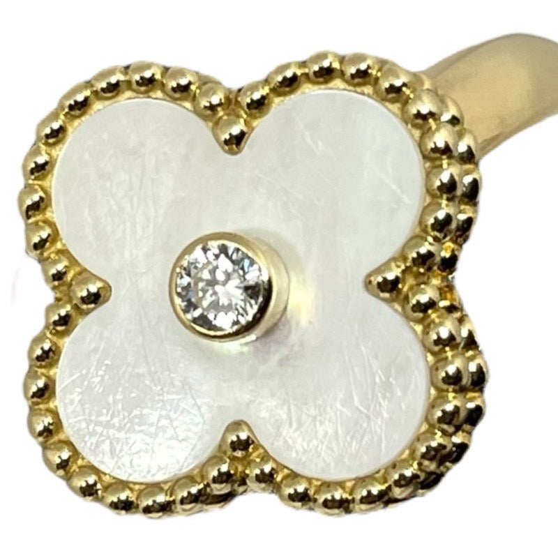 ヴァンクリーフ＆アーペル Van Cleef & Arpels ヴィンテージアルハンブラ 1Pダイヤリング MOP 750/MOP ジュエリー