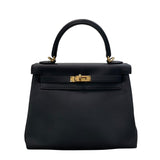 エルメス HERMES ケリー25 W刻印 ブラック×ゴールド金具 スイフト レディース ハンドバッグ