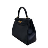 エルメス HERMES ケリー25 W刻印 ブラック×ゴールド金具 スイフト レディース ハンドバッグ