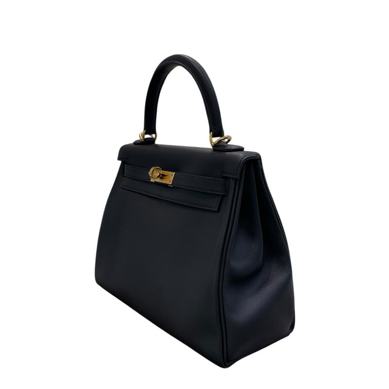 エルメス HERMES ケリー25 W刻印 ブラック×ゴールド金具 スイフト レディース ハンドバッグ