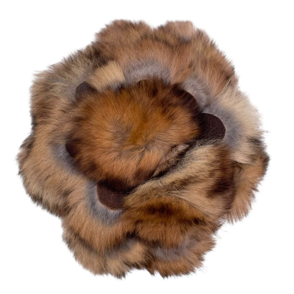 フェンディ FENDI ファーコサージュ ベージュ/ブラウン ファー アクセサリー