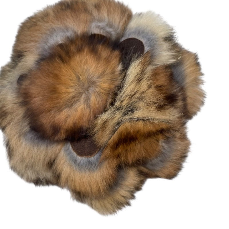 フェンディ FENDI ファーコサージュ ベージュ/ブラウン ファー アクセサリー